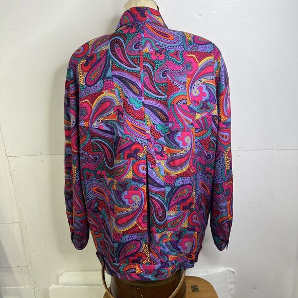 Vintage Evan Picone Sport Jacket Womens L Casual Paisley 1980s Korea - Picture 2 of 15